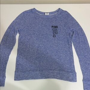 PINK Victoria's Secret Heathered Blue Crew Neck Sweater